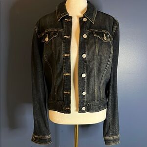 Just U.S.A. (Medium) Women's Dark Navy Denim Western-cut Classic Jean Jacket.